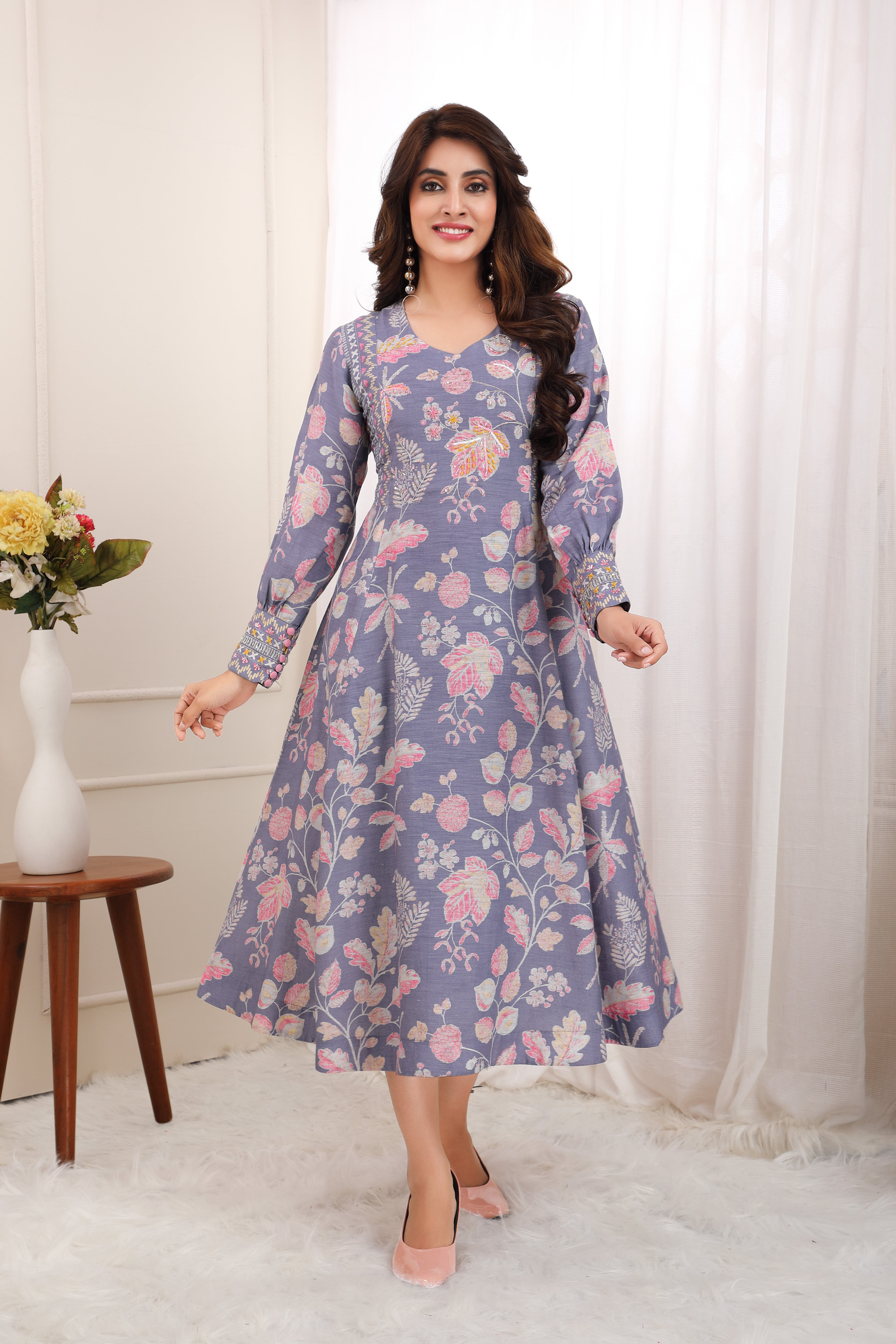 CABANA DREAM LAVENDER WOVEN MIDI DRESS