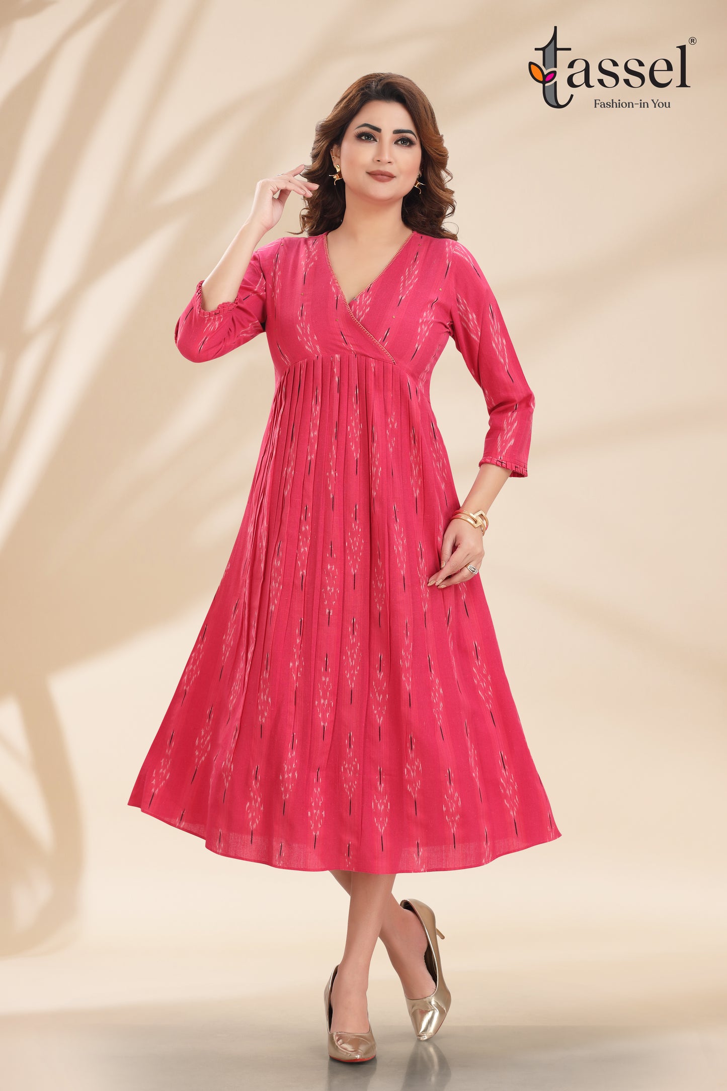 Blush Pink Ikkat Dress