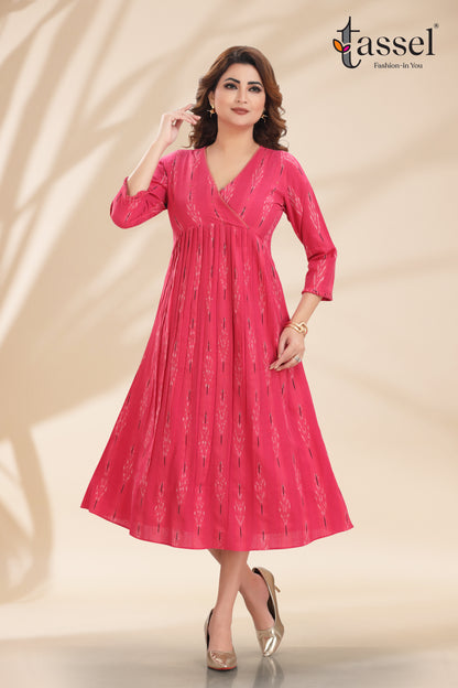 Blush Pink Ikkat Dress