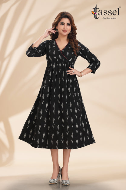 Classic Black Ikkat Dress