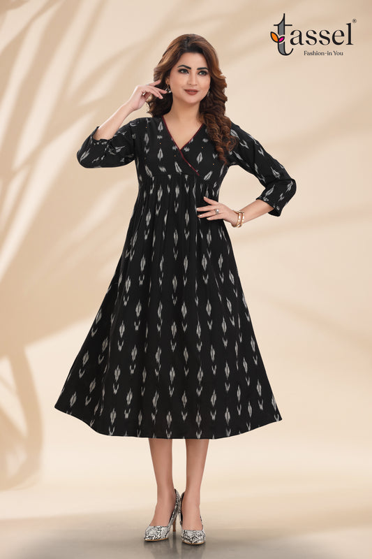 Classic Black Ikkat Dress