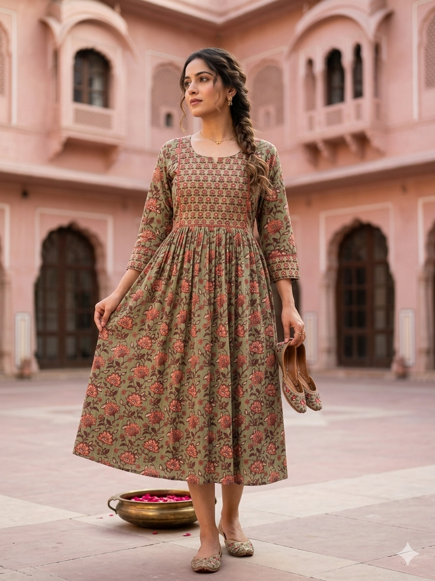 Green Lily Midi dress