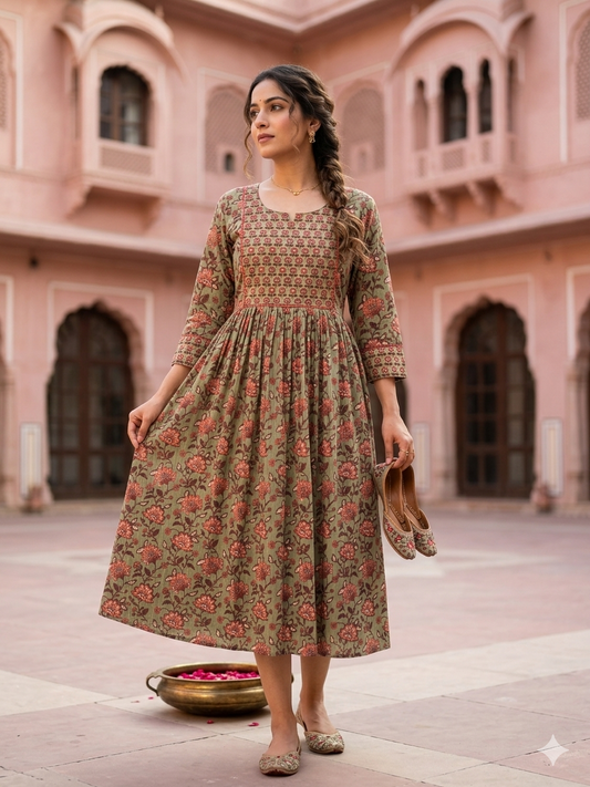 Green Lily Midi dress